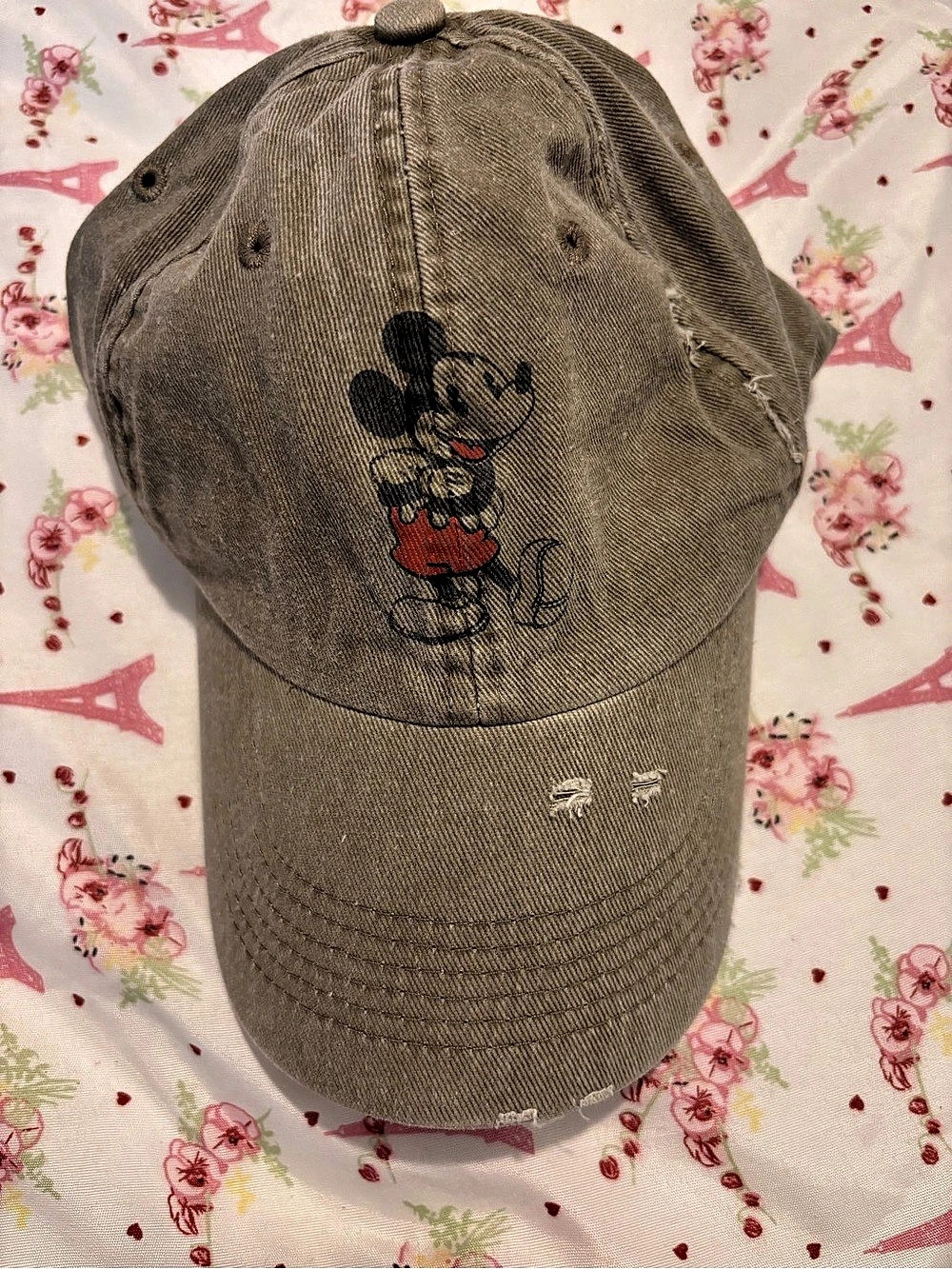 Disney Mickey Mouse Embroidered Hat in Green